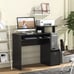 Home Office Computer Desk Space-saving Study Writing Desk with Keyboard Tray