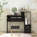 Home Office Computer Desk Space-saving Study Writing Desk with Keyboard Tray