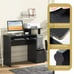 Home Office Computer Desk Space-saving Study Writing Desk with Keyboard Tray