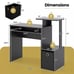 Home Office Computer Desk Space-saving Study Writing Desk with Keyboard Tray