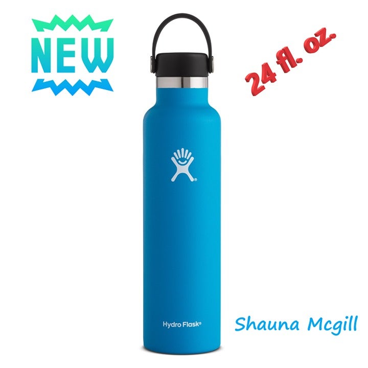 Hydro Flask 24oz Standard-Mouth Vacuum Water Bottle with Flex Cap (Pacific)