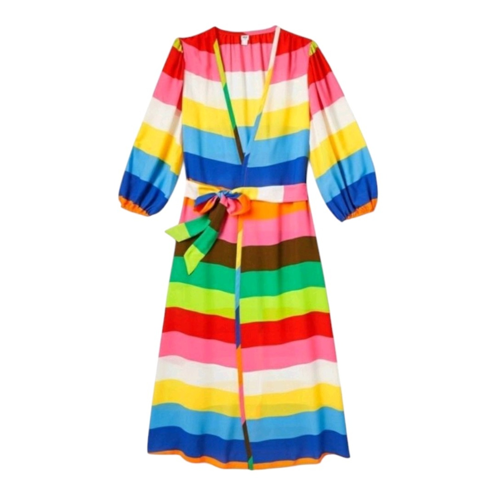 Tabitha Brown X Target Rainbow Striped Midi Sheer Tie Waist Swim Cover Up Small