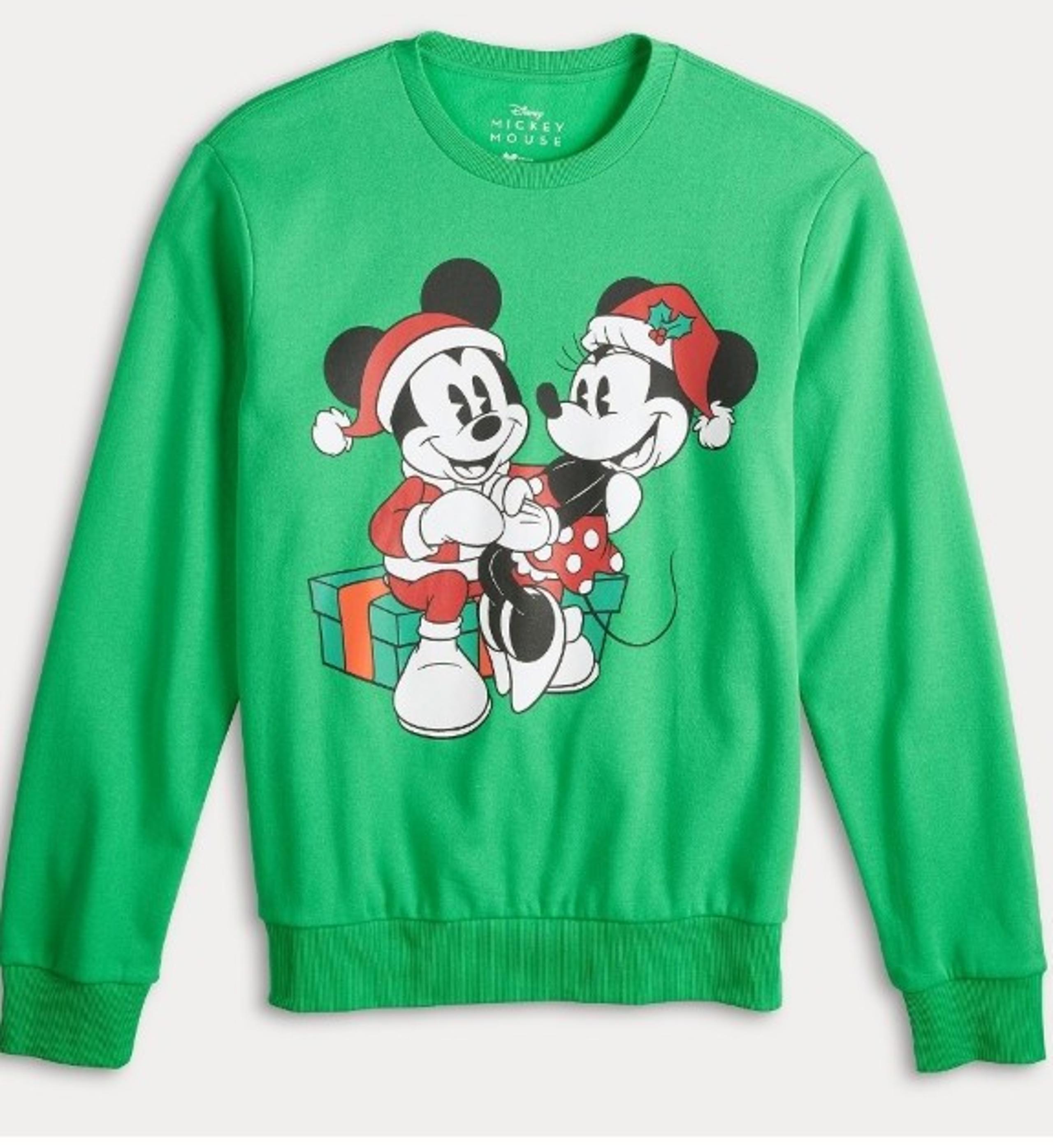 New Disney Mickey & Minnie Jolly Gift Christmas Crewneck Sweatshirt (sz xxl)