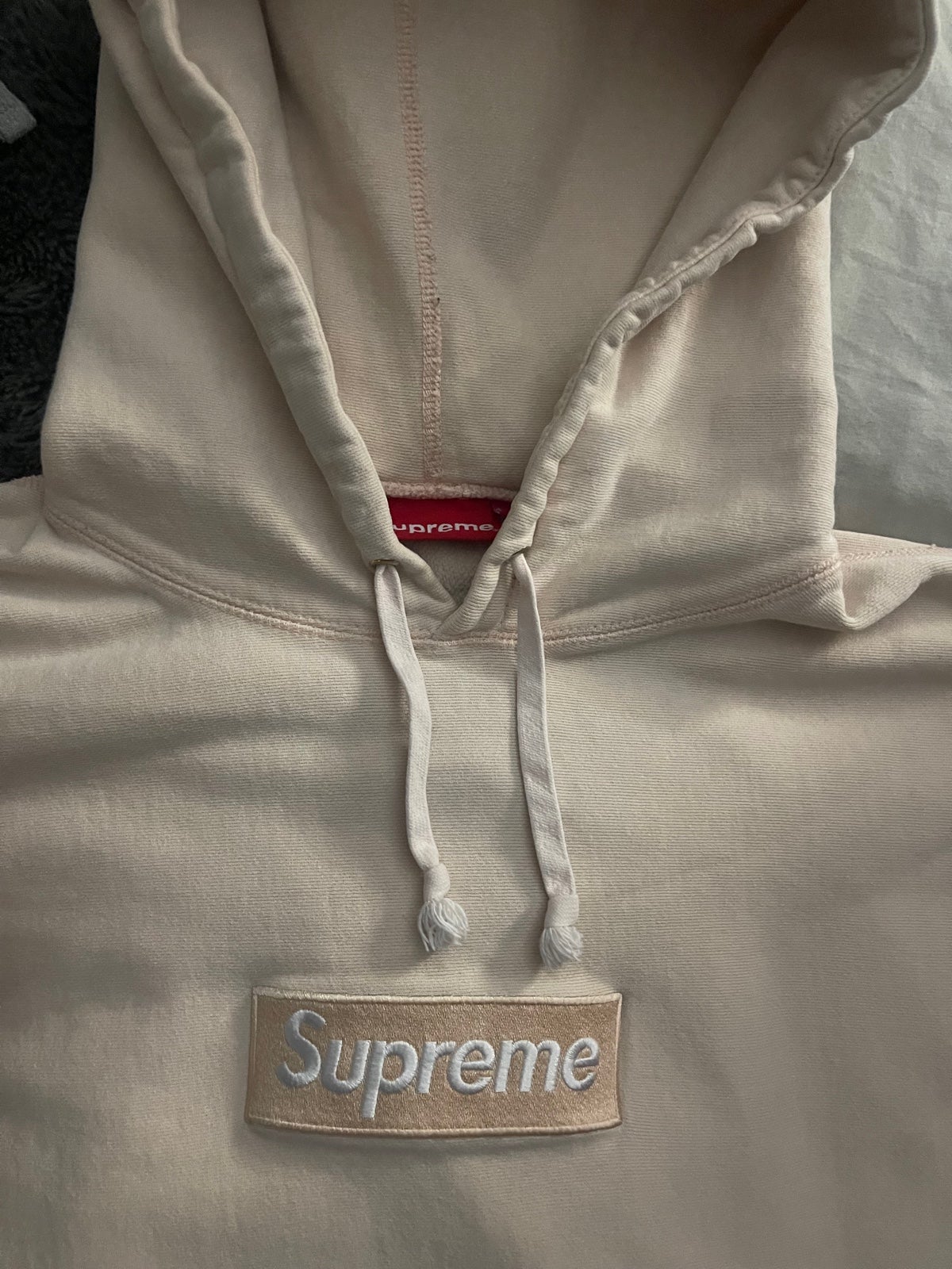Supreme box logo hoodie in peach pink