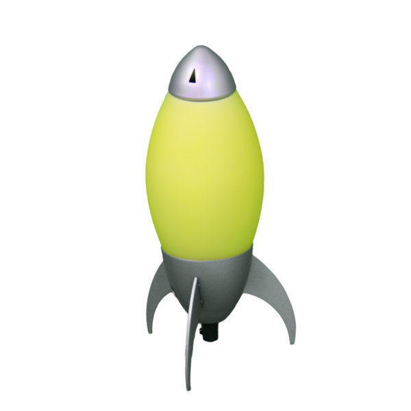 Kid's Rocket Table Lamp 10.5-Inch Height- Yellow