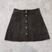 Frame Women's Brown Lamb Suede Button Front Skort size 27 A-Line Mini Skirt