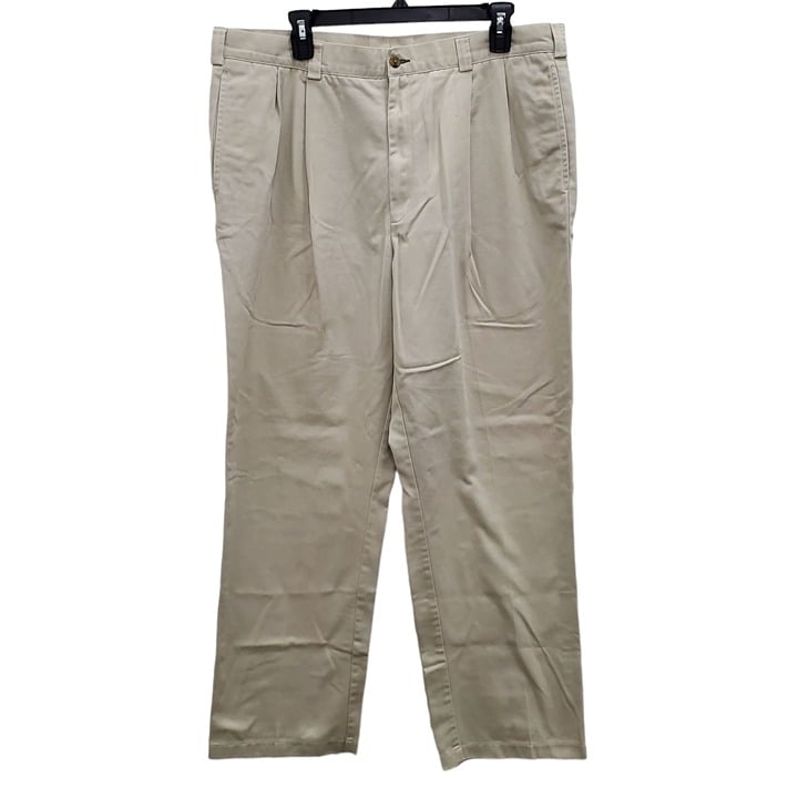 Tommy Hilfiger Men's Pleated Front Embroidered Crest Academia Khakis Size 38x32