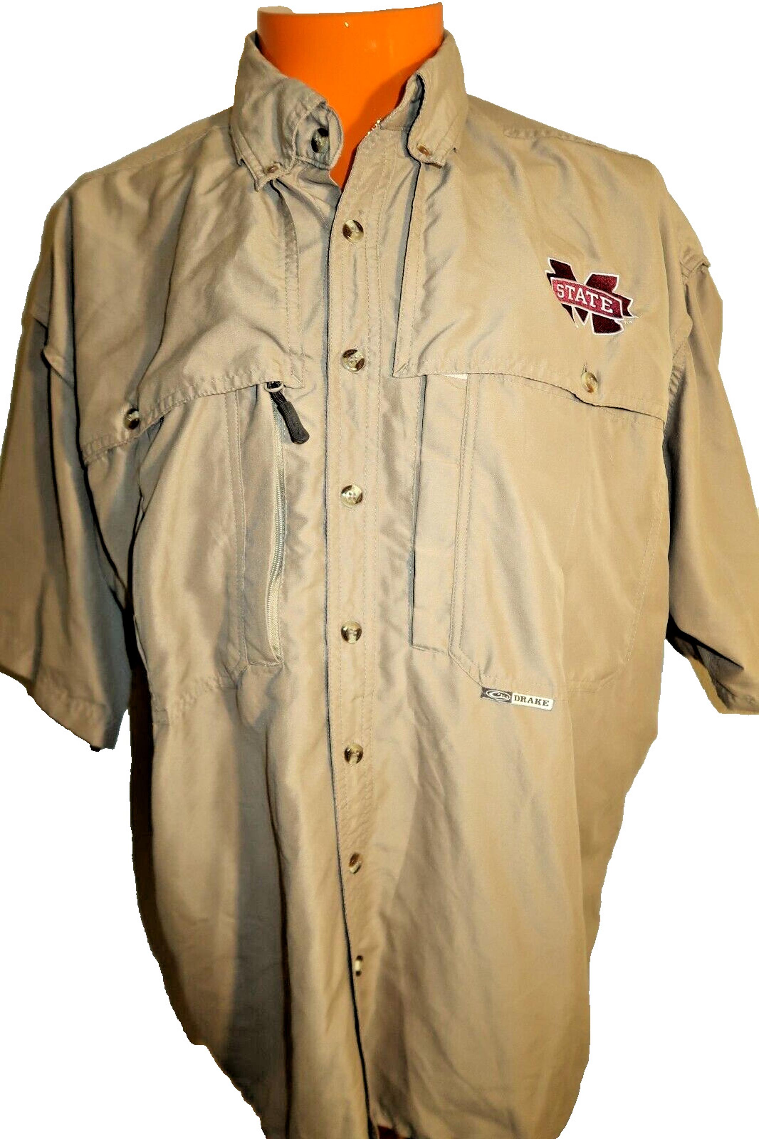 Drake Waterfowl Mississippi State Bulldogs Men's Button Down Shirt Size XL
