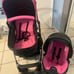 Urbini stroller, carseat and base board
