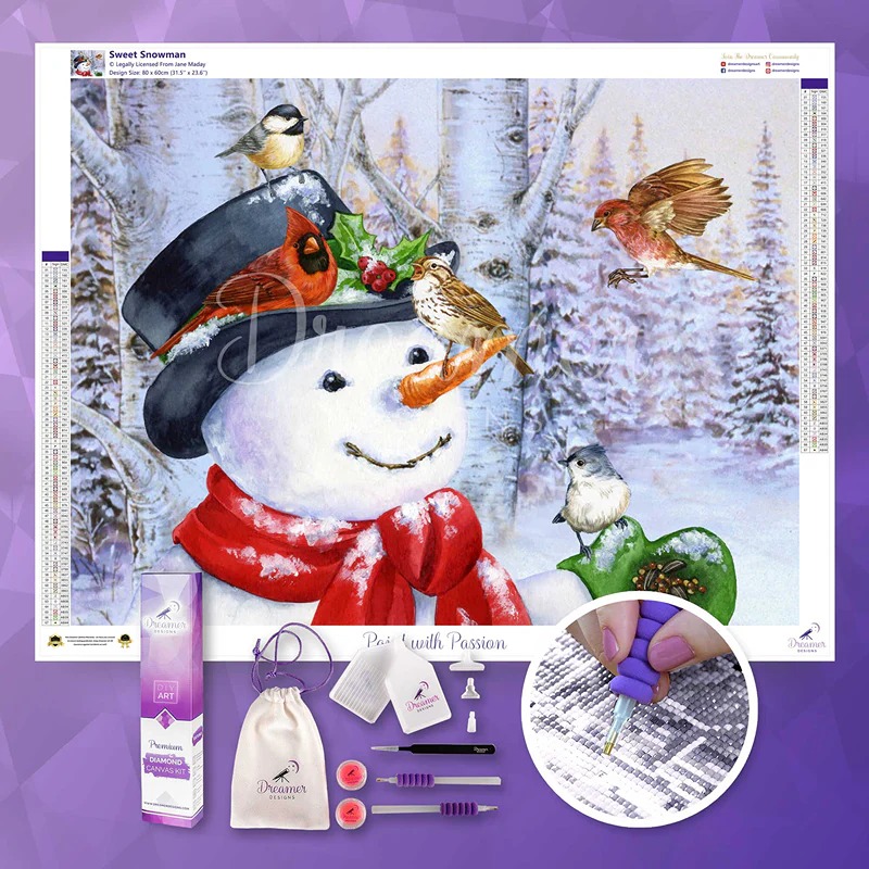 Dreamer Designs - Sweet Snowman - Jane Maday - Discontinued - Sealed - Round
