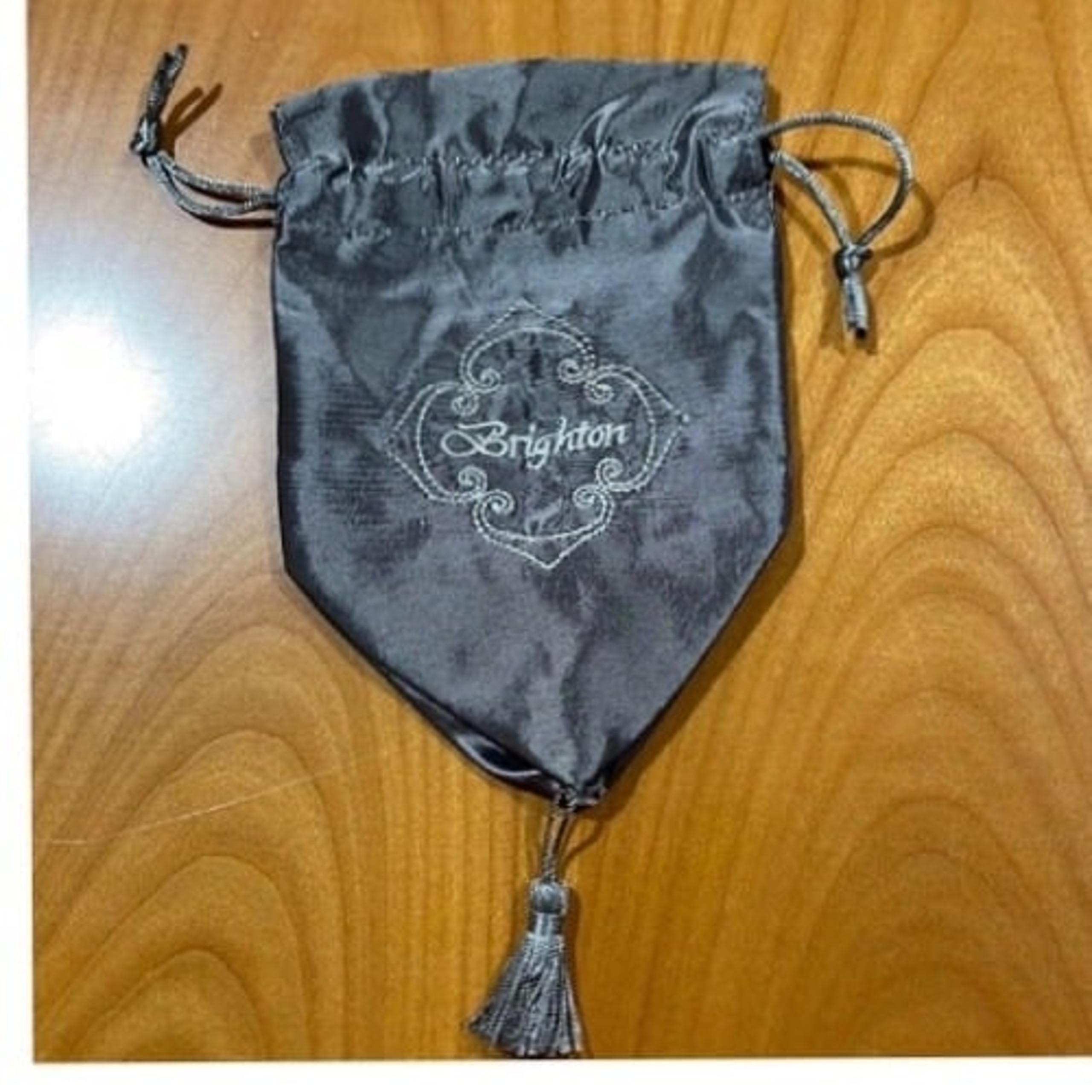 Brighton Jewelry Pouch Drawstring Gift Bag Silver Logo Travel Storage