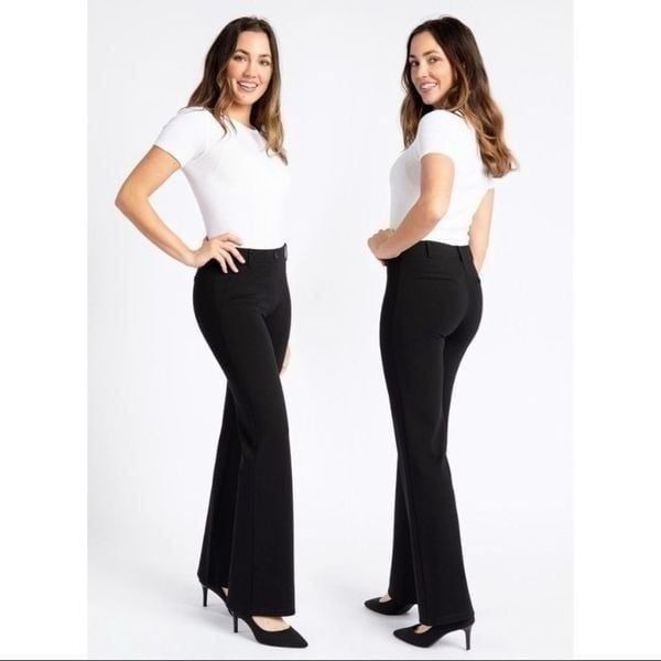 Betabrand Black Bootcut Dress Pant Yoga Pant large
