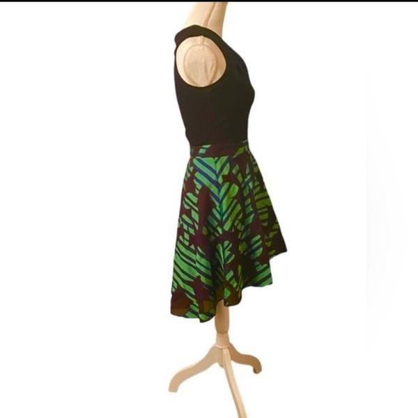 Bebe Beautiful High Low Sleeveless Stretchy Top Green Black Dress Size Medium shops