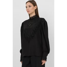 ROHE Magalie Silk Black Blouse NWT Sz. 40 (US 8/L)