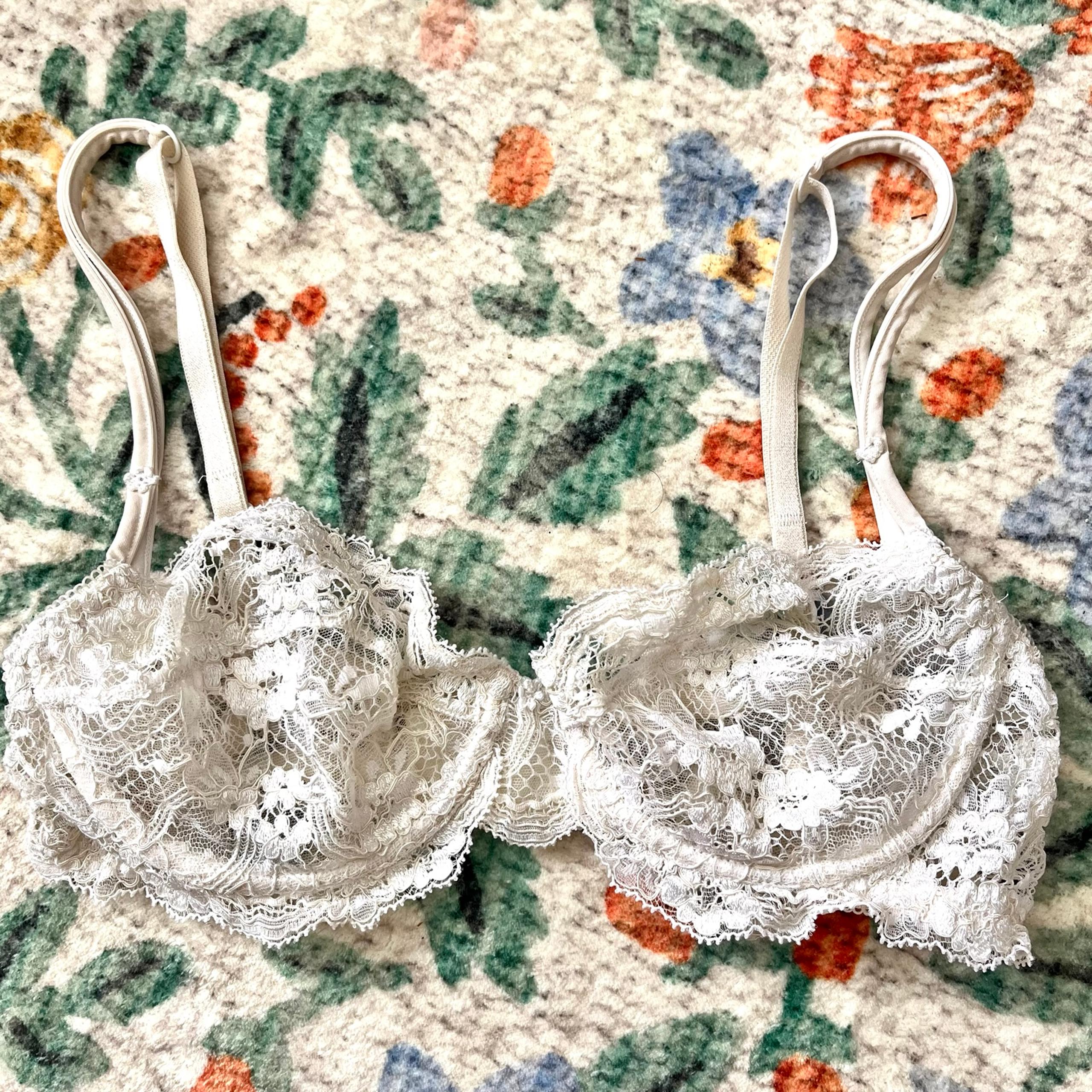 La Perla White Flower Detail Lace Underwire Bra