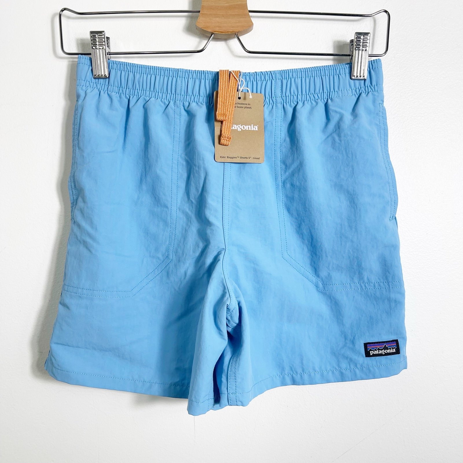 Patagonia Baggies Swim Outdoor Shorts 5 In Lined Lago Blue Youth Kids Boys XL 14