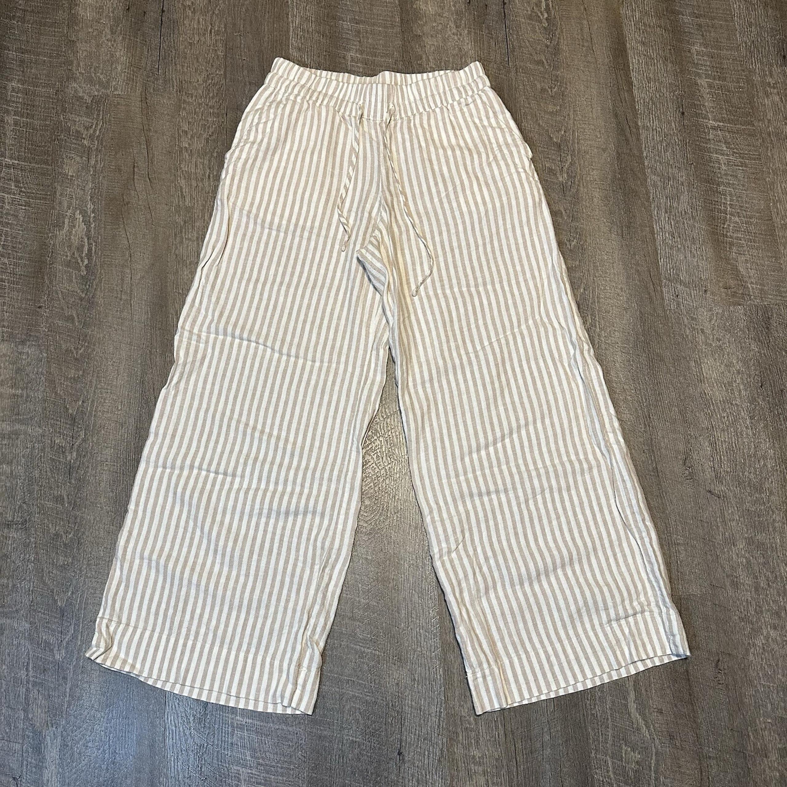 A New Day Linen Wide Leg Pants Tan Beige S Small