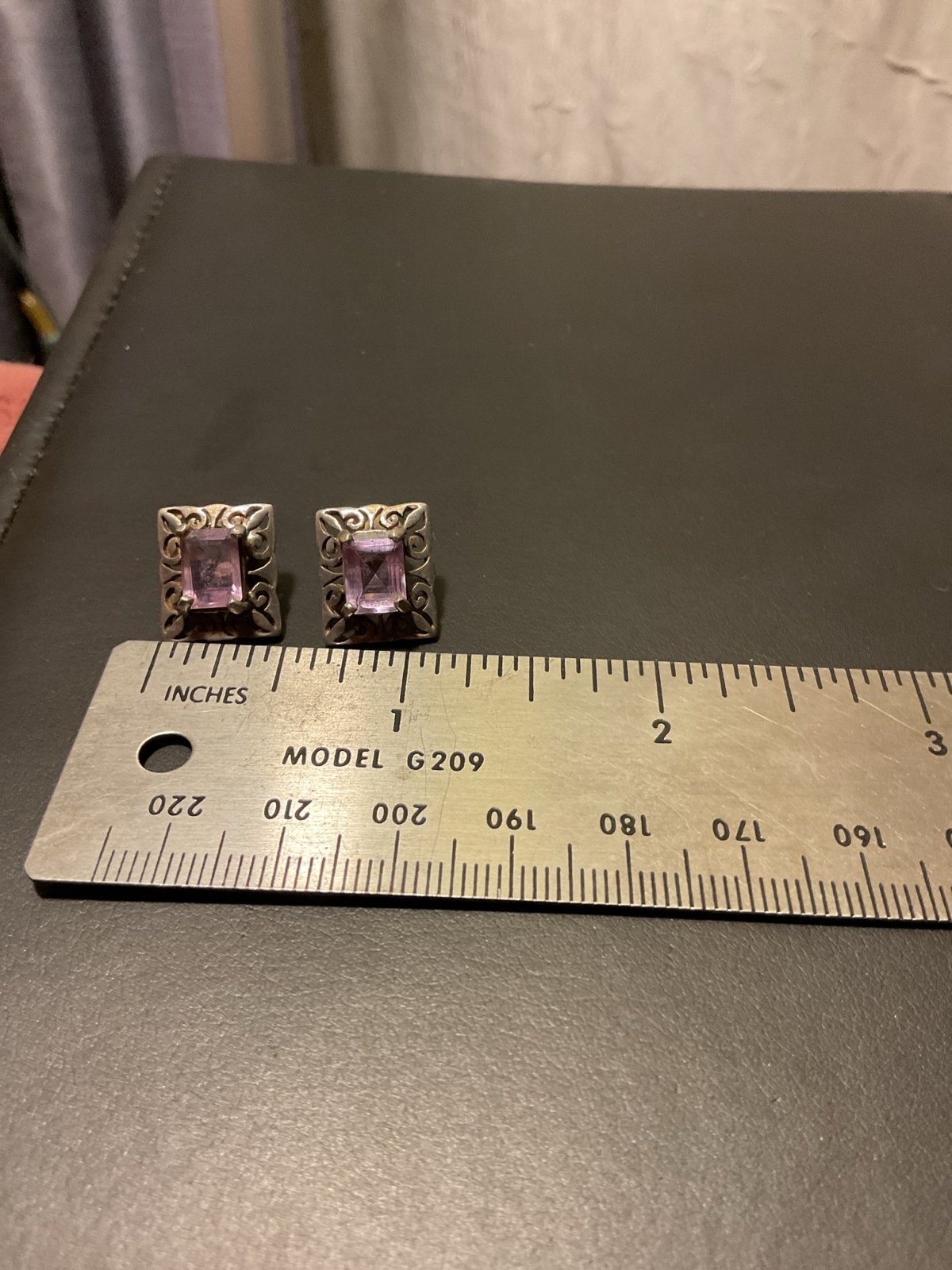 Vintage amethyst and sterling silver Earrings