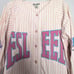 Esleep 90's Vintage Pink Baseball Jersey Flannel Sleep Shirt Graphic Print OS