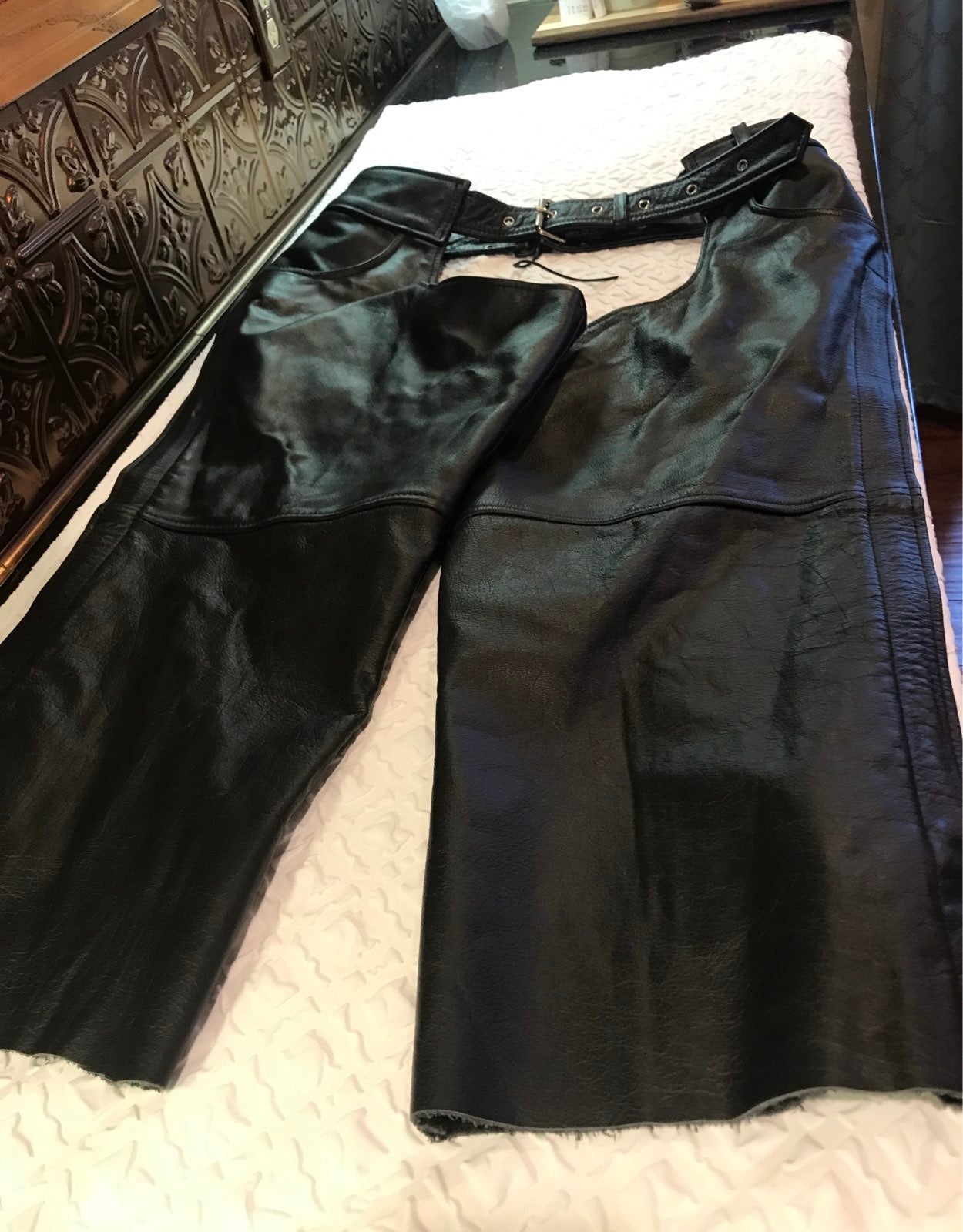 UNIK Premium Leather Motorcycle Chaps. XXXL