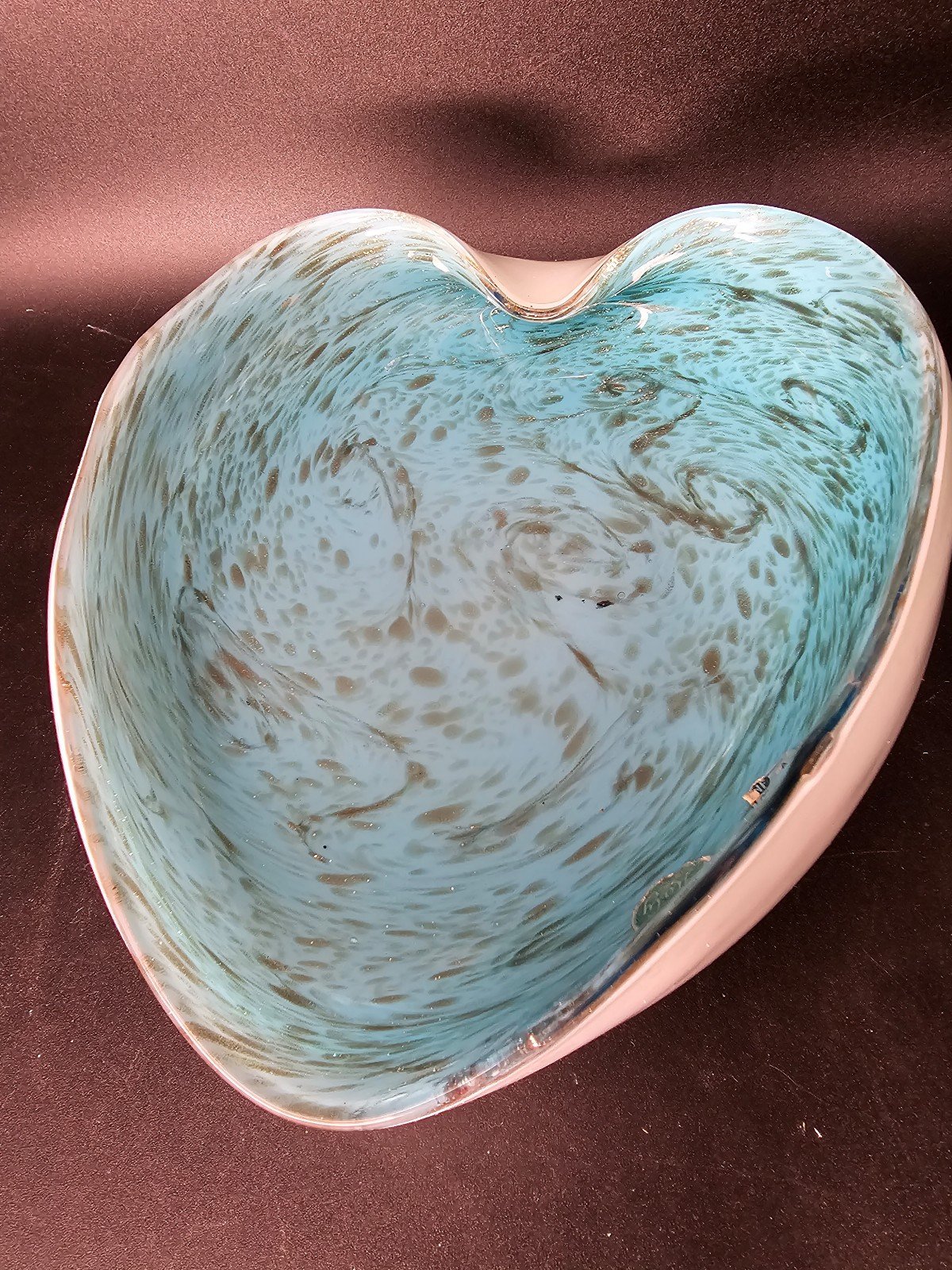 Large MCM vintage heavy Murano cased Glass bowl/ashtray