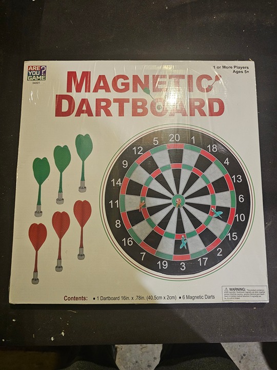 Are You Game Magnetic Dartboard Set with 6 Darts 16 Board Family Game For Kids