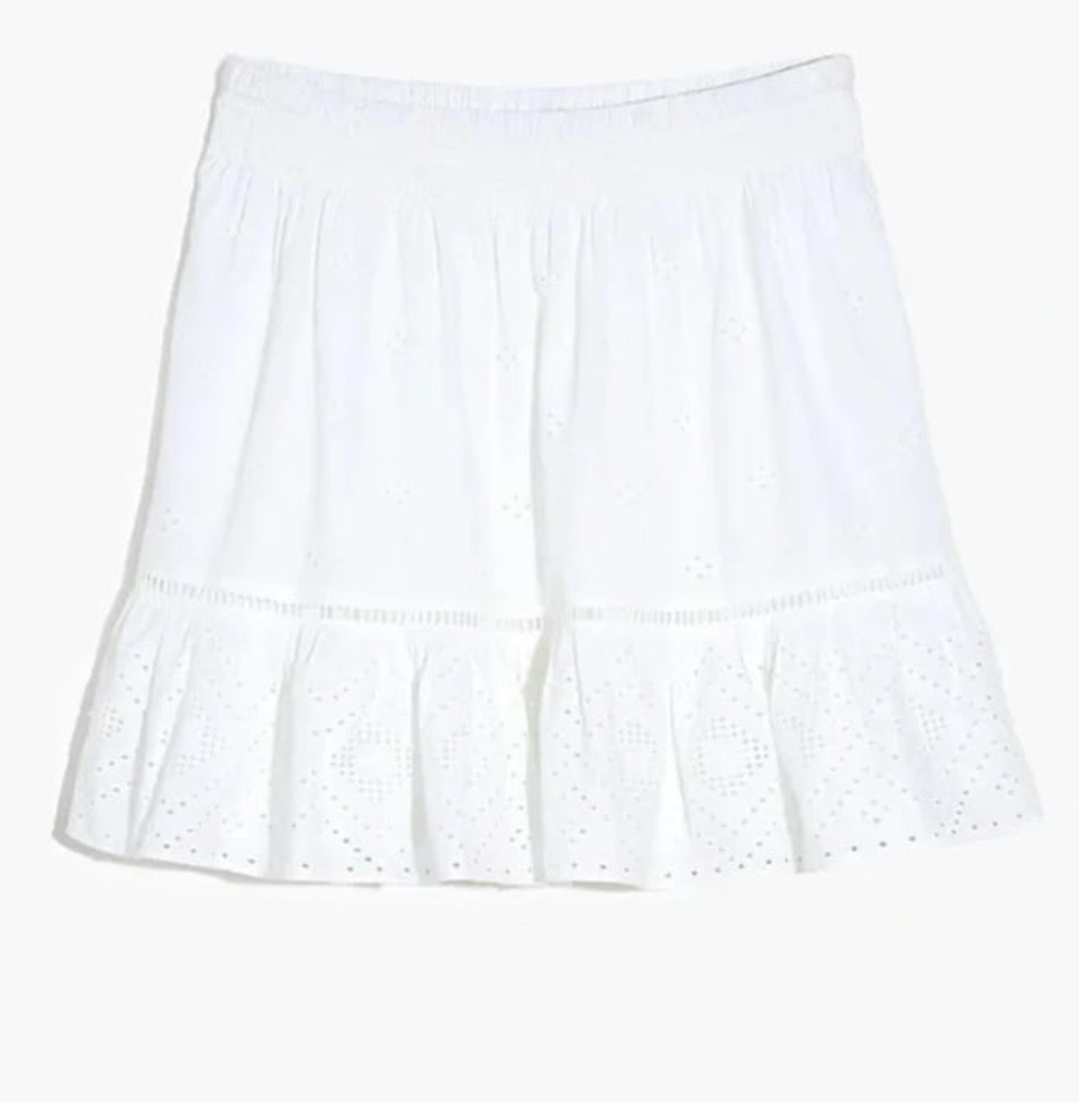 Madewell White Eyelet Skirt in Women's 3X