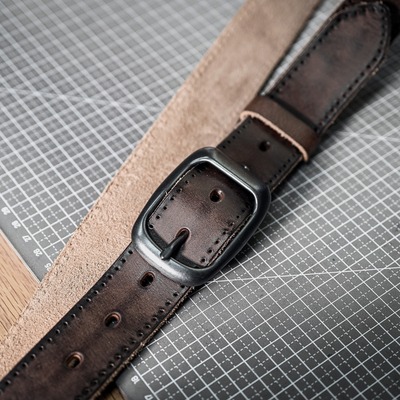 Leather belt men's