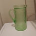 Antique Uranium Tiffin Stippled glass pitcher