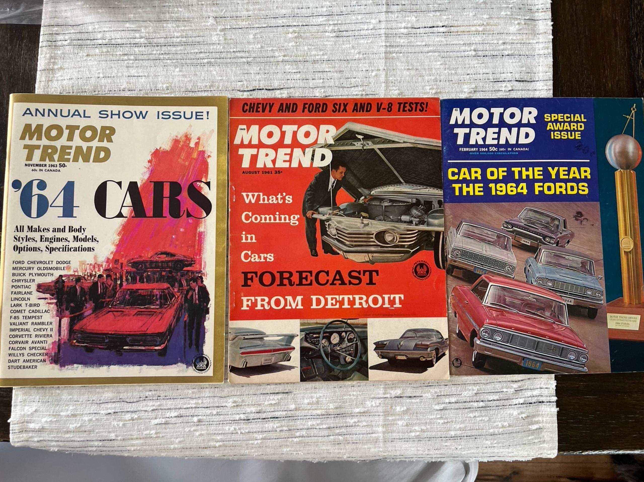 Lot Of 3 Vintage 1960’s Motor Trend Magazines