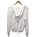 Red Haute Womens Ribbed Textured V-Neck Lounge Pullover Hoodie White Medium