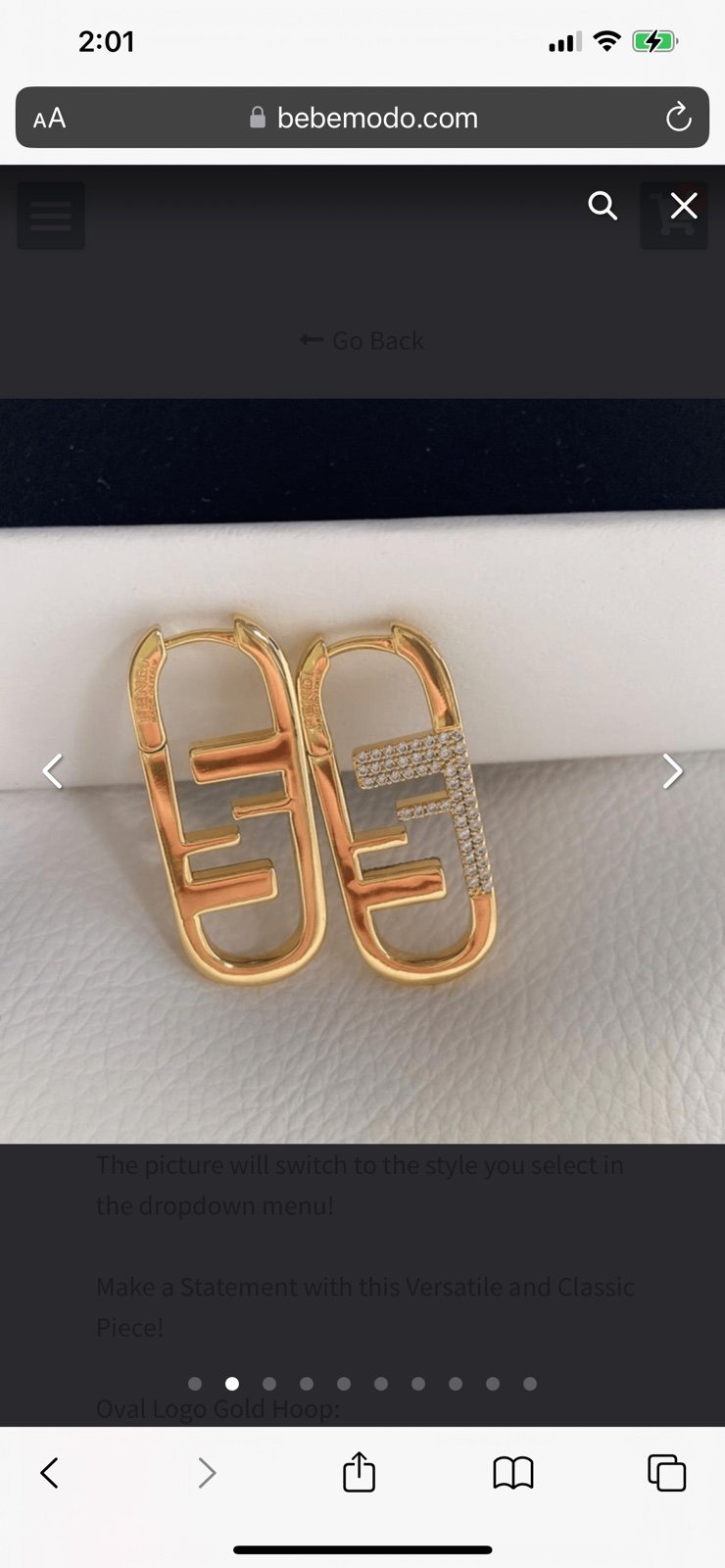 New Fendi O’lock Oval Earrings