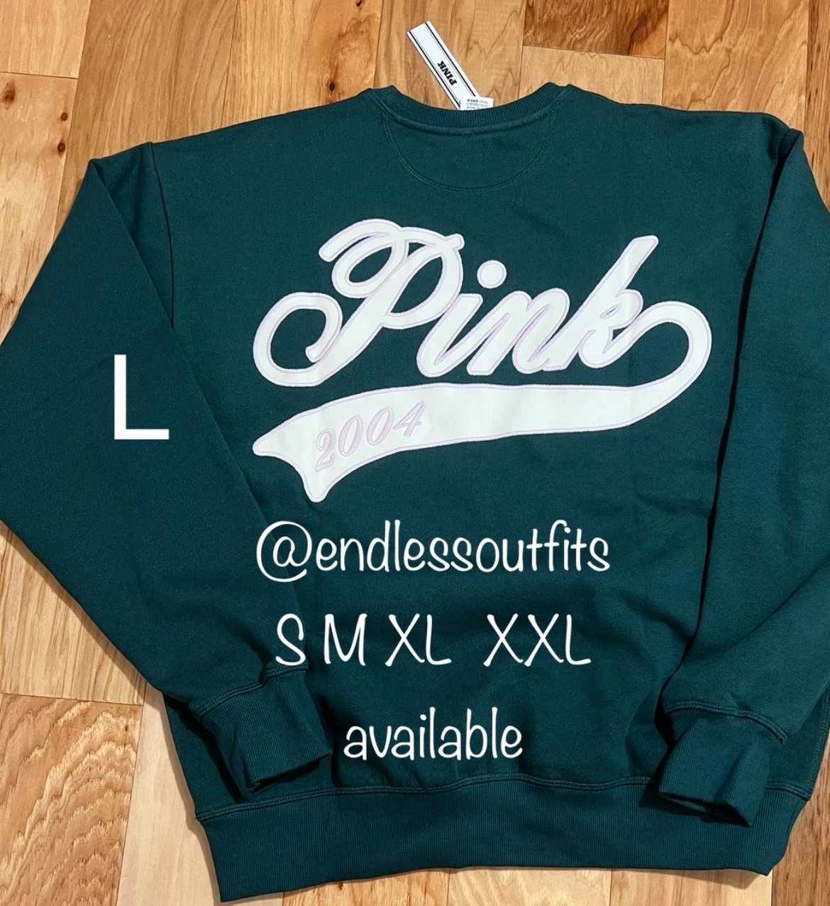 VS PINK LIMITED EDITION DEEP FOREST GREEN SWEATSHIRT PINK FRIDAY EDITION LARGE