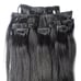 20 100% Clip in Human Hair Extensions 7Pcs,14 clips # 1