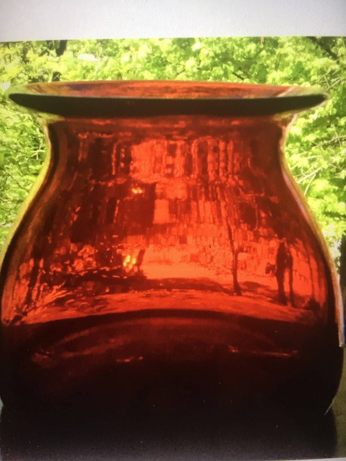 Red Blenko Glass Vase 5.5”