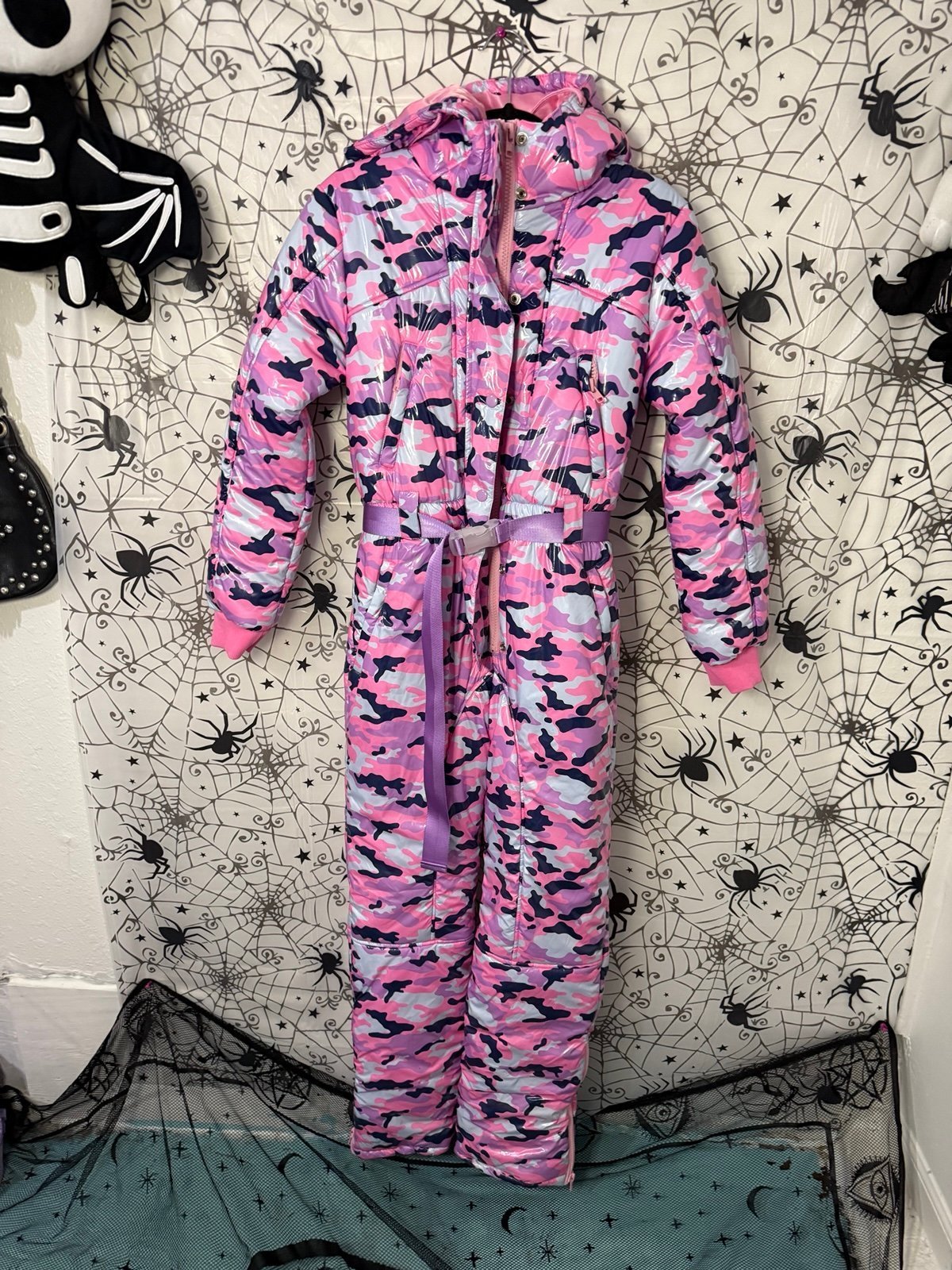 Dolls kill Pink and purple camo ski suit
