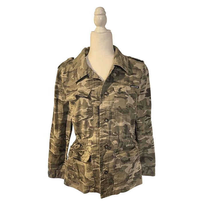 DKNY Jeans Womens Camouflage Utility Jacket Size M Cotton Blend