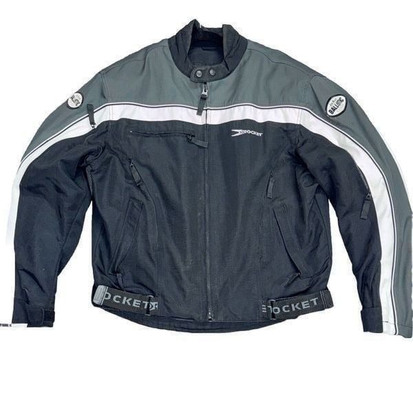 Mens - Joe Rocket Ballistic Series Size Black & Grey Motorcycle Jacket Large