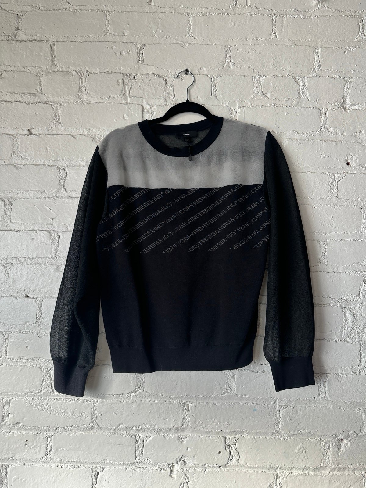 Diesel Copyright Mesh Black and Gray Sweater