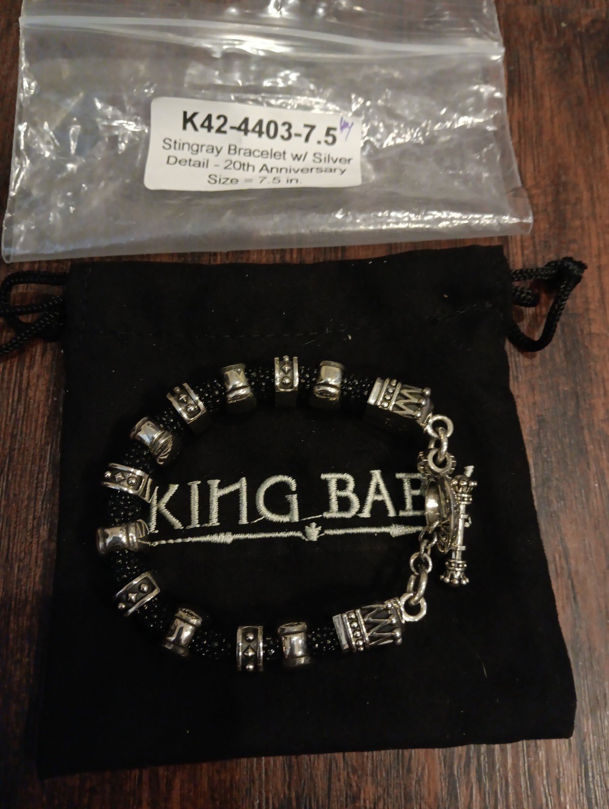 King Baby Stingray bracelet 20th anniversary size 7.5 in