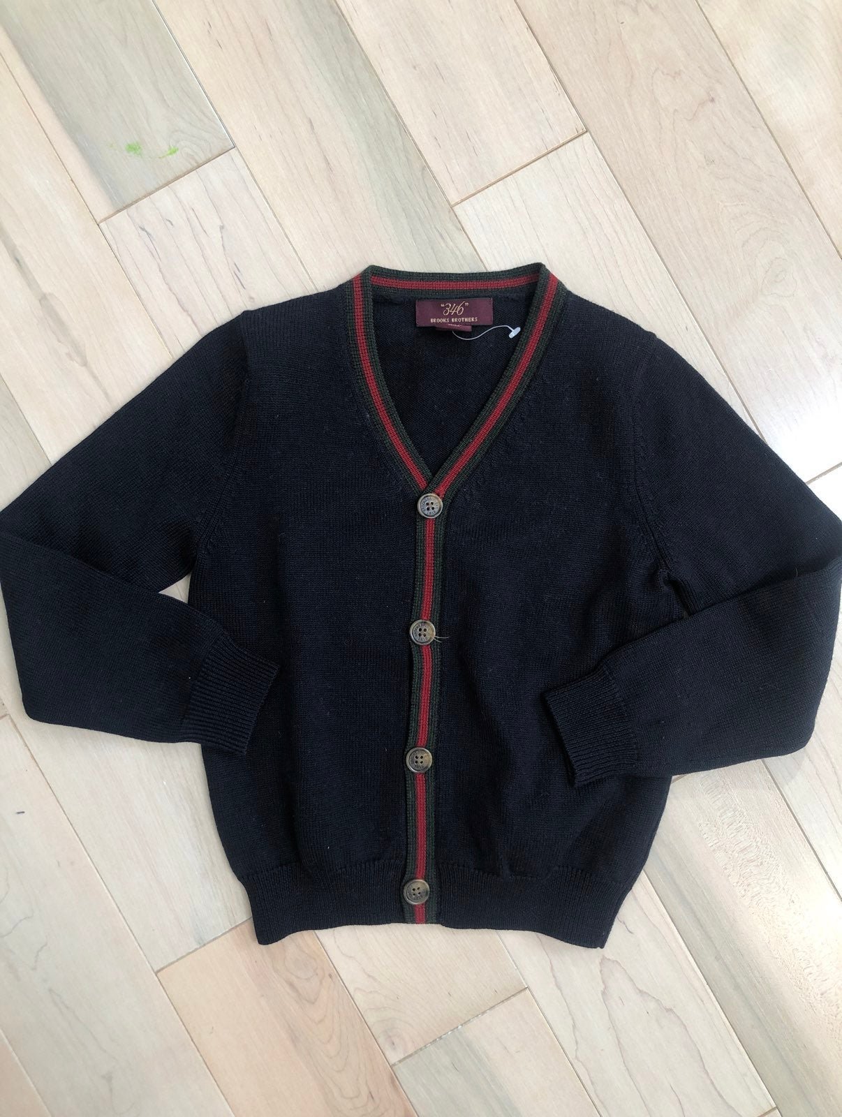 168 Boys Brooks Brothers merino wool Cardigan S