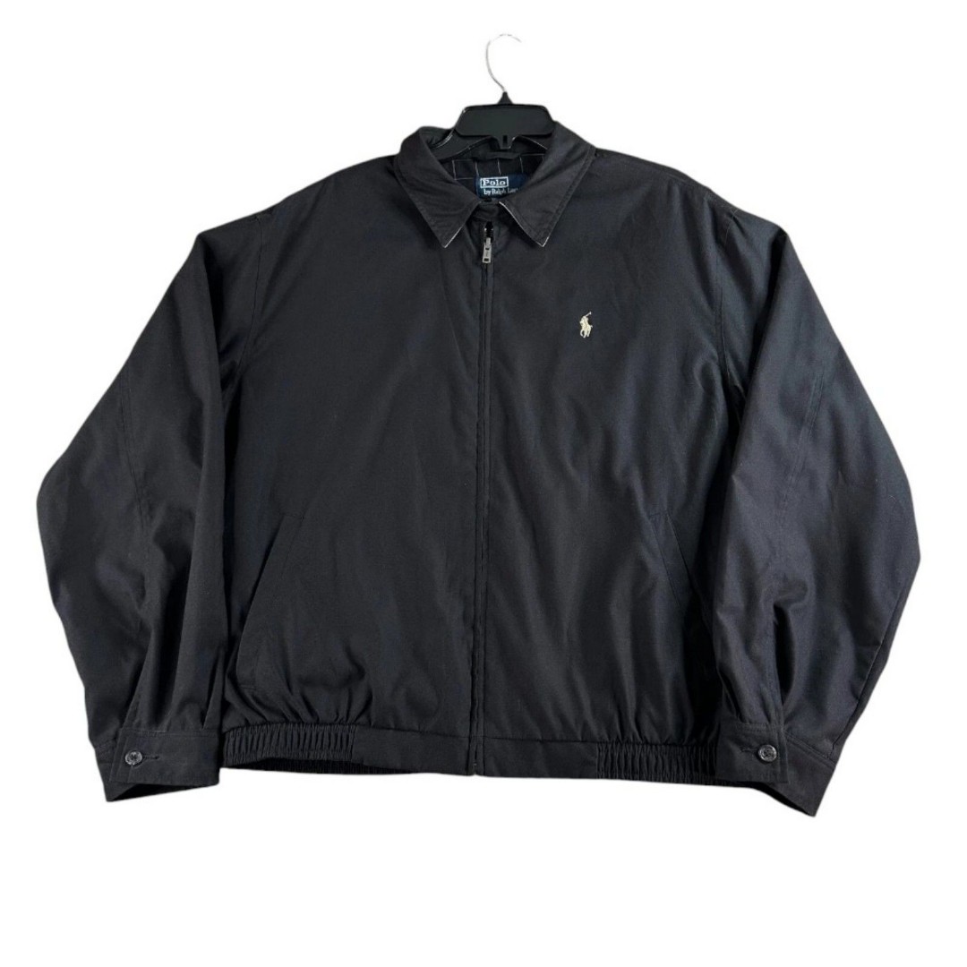 VINTAGE Polo Ralph Lauren Jacket Mens Sz:S Black Pony Lined Dads Bomber Coat 90s