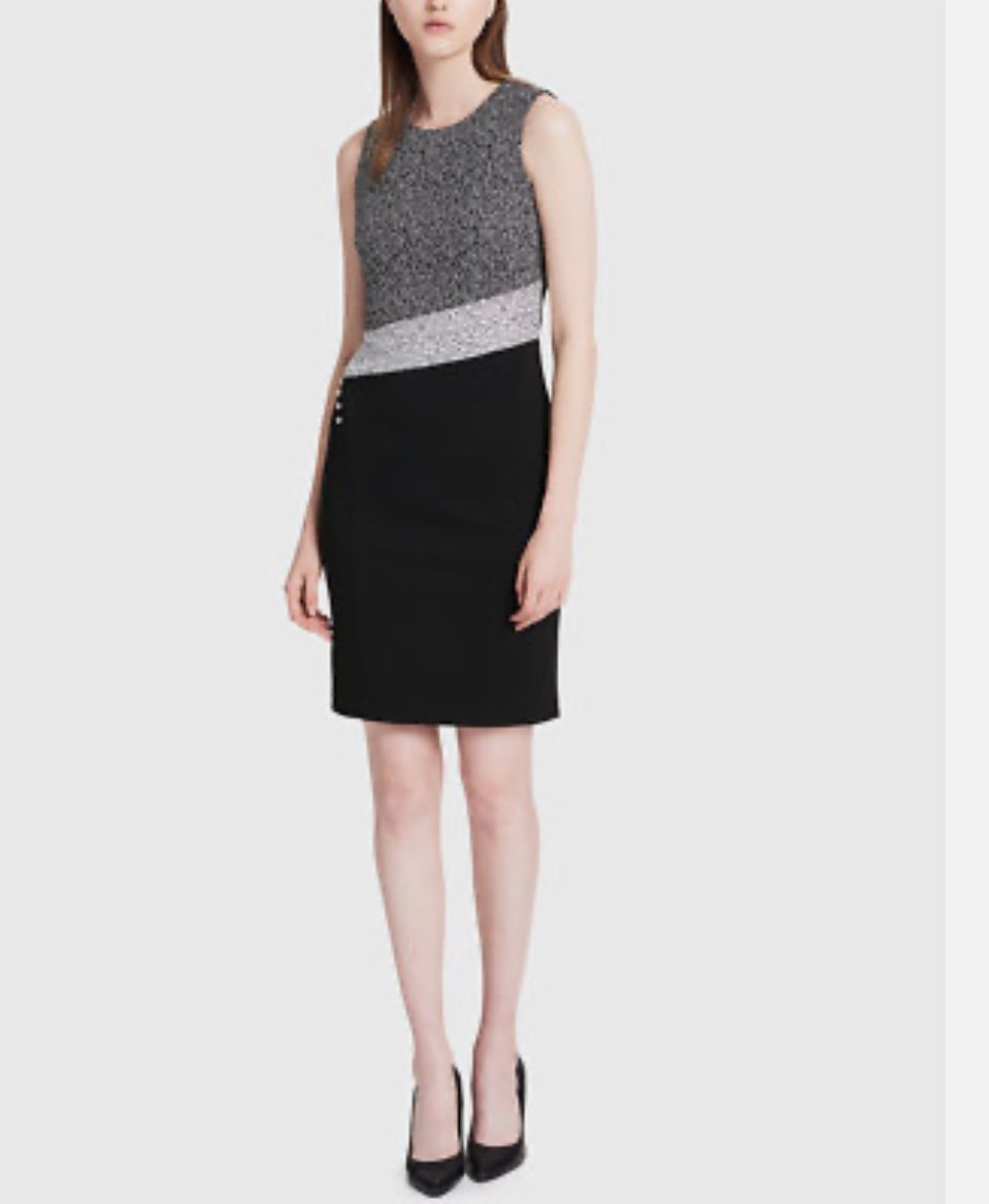 Calvin Klein Black/White Dress Size 10 Original price (129.50) with tag