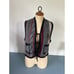 La Squadra womens vest size S alapaca wool grey geomtric pattern tie front