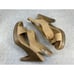 Coclico Womens Tan Leather Wood Heels Strappy Sandals 39 - US 8.5