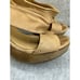 Coclico Womens Tan Leather Wood Heels Strappy Sandals 39 - US 8.5