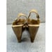Coclico Womens Tan Leather Wood Heels Strappy Sandals 39 - US 8.5
