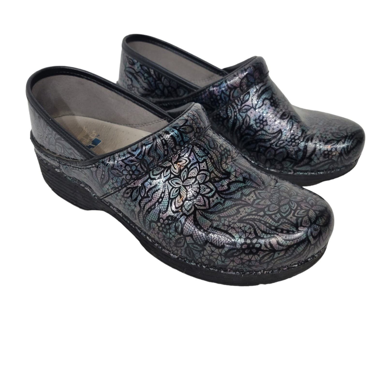 Dansko LT Floral Iridescent Slip On Mule 9.5