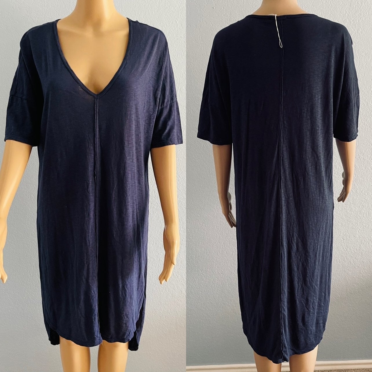 LAmade V Neck High Low T-Shirt Dress