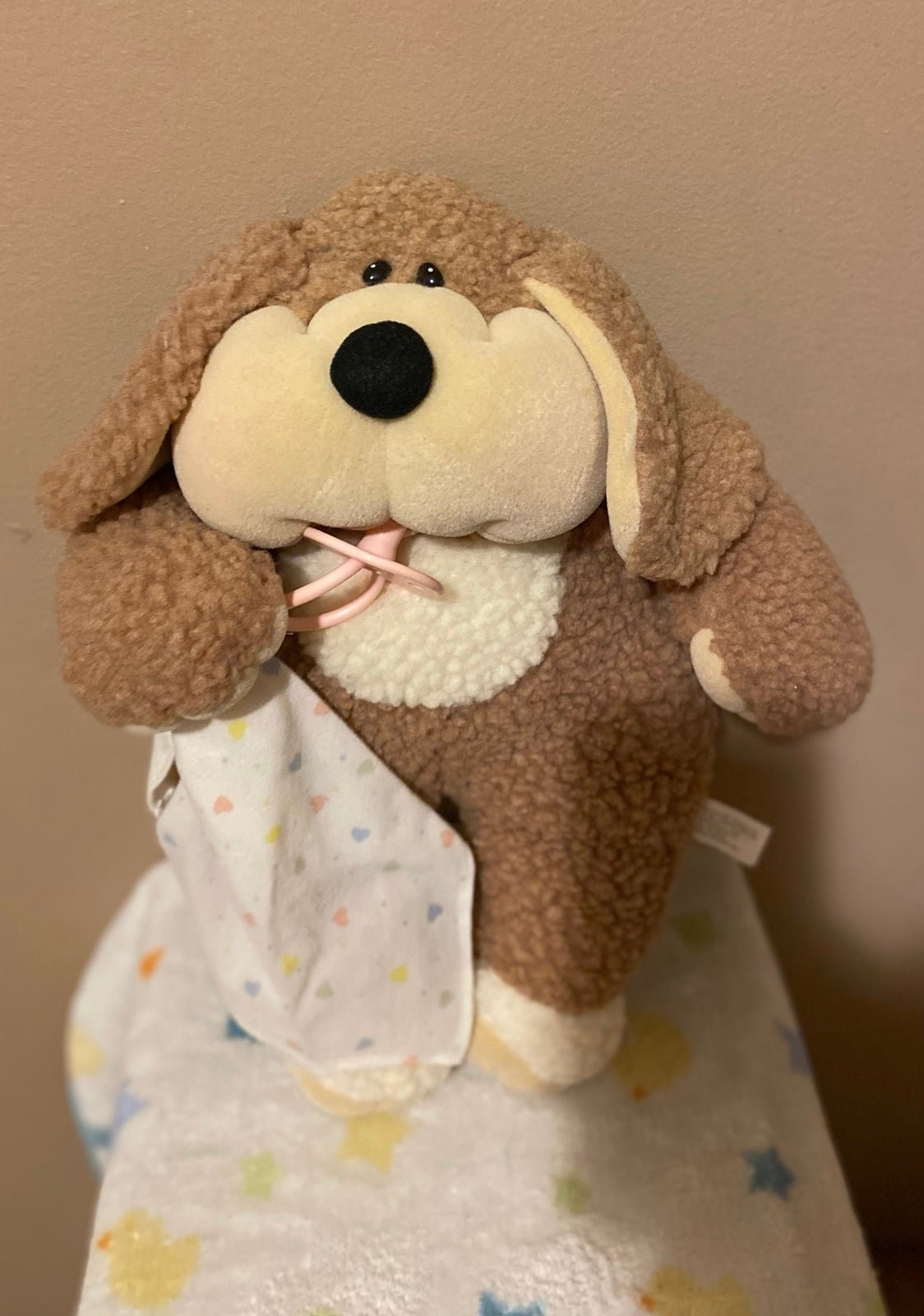 VINTAGE Matchbox Need-A-Littles Plush Dog Stuffed Animal, Blanket and Pacifier